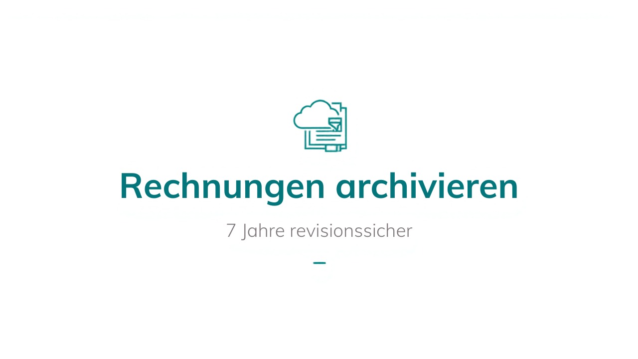 Cloud- und Dokumentensymbol für die revisionssichere Archivierung von Rechnungen