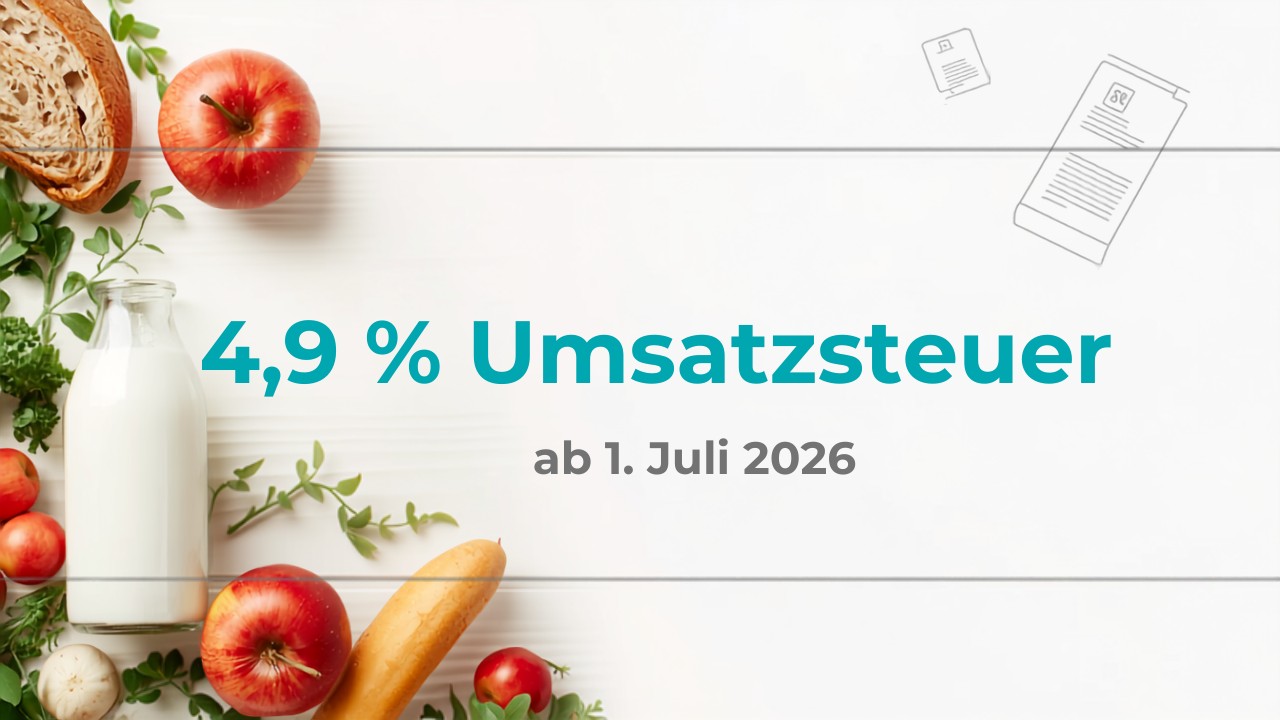 Neuer Steuersatz 4,9 % ab 1. Juli 2026: Rechnungen und Kassen umstellen
